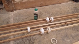 My favorite clamps for this job is PVC pipe.